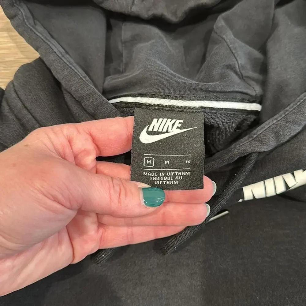 NIKE Black‎ Sportswear Club Fleece Pullover Hoodie Active Lounge Sweatshirt Sz M